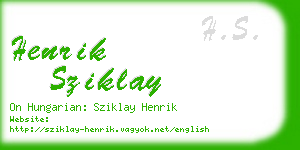 henrik sziklay business card